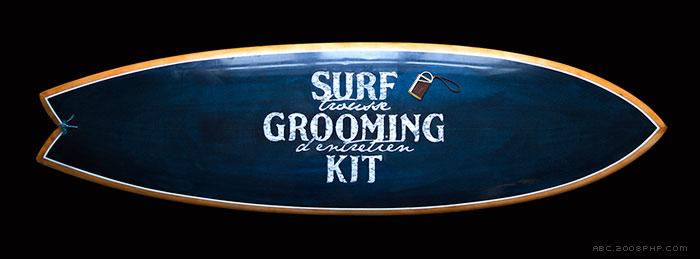 一个奇妙的设计-滑板冲浪美容工具包-最先进的冲浪板维护套件,配备了真皮挂绳,包括一个青铜和巴西紫檀木 ,黑色棉布,蜡棒和一瓶甲基水合物,可以擦去蜡留下任何残留物---酷图编号10