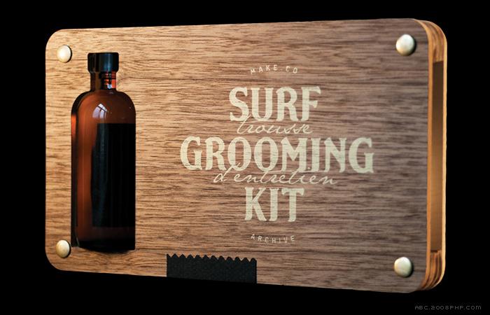 一个奇妙的设计-滑板冲浪美容工具包-最先进的冲浪板维护套件,配备了真皮挂绳,包括一个青铜和巴西紫檀木 ,黑色棉布,蜡棒和一瓶甲基水合物,可以擦去蜡留下任何残留物---酷图编号3