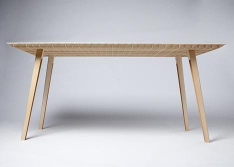 鲁本・贝克斯木桌,薄木板条组成的网格,重量仅为4.5千克-德国设计师Ruben Beckers作品---酷图编号4