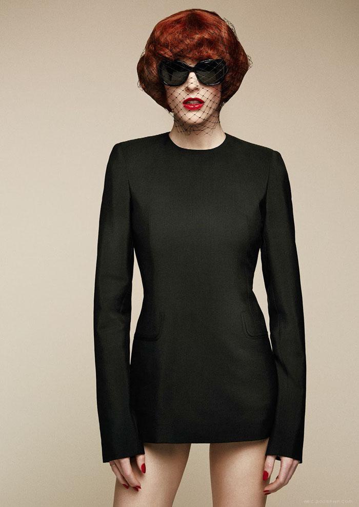 黑美人希拉里・罗达-Vogue意大利2014年2月-极简黑色美诱女装秀---酷图编号4