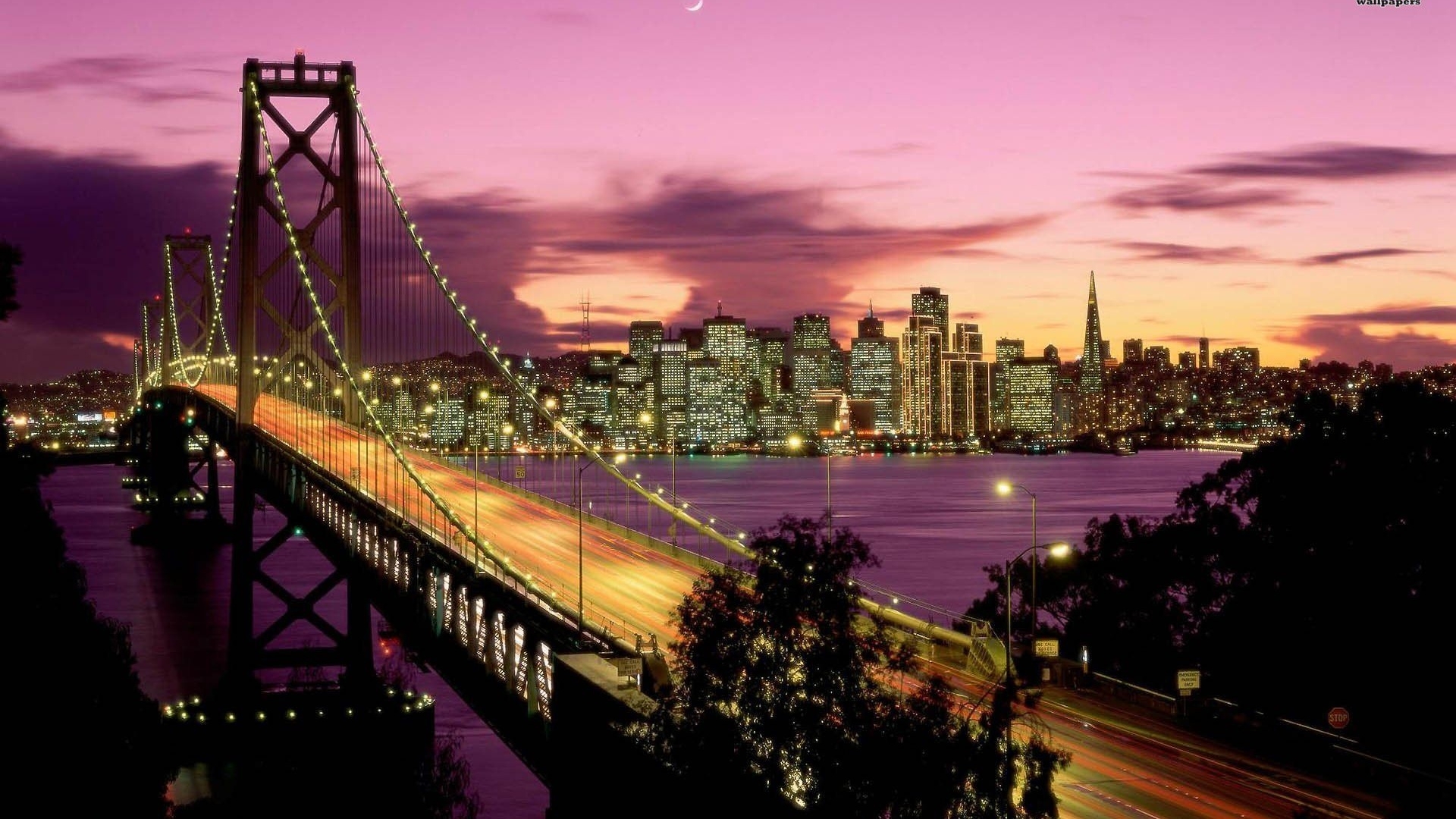 旧金山湾地区美丽的傍晚风景4k图片-壁纸下载-www.pp3.cn