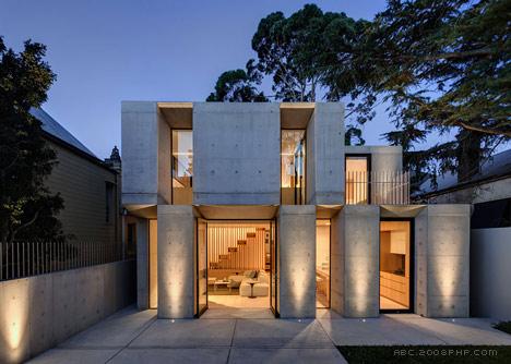 格里布别墅-悉尼矮胖混凝土板交替的两层楼房子---酷图编号1