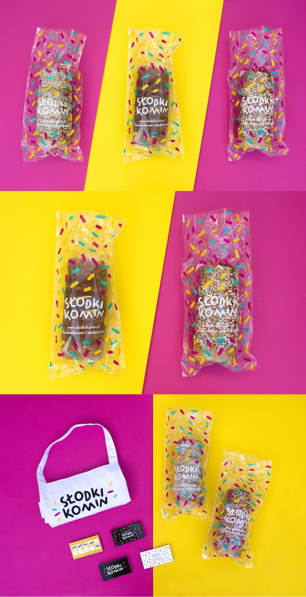 新鲜而醒目的匈牙利传统糕点Slodki Komin包装设计图片