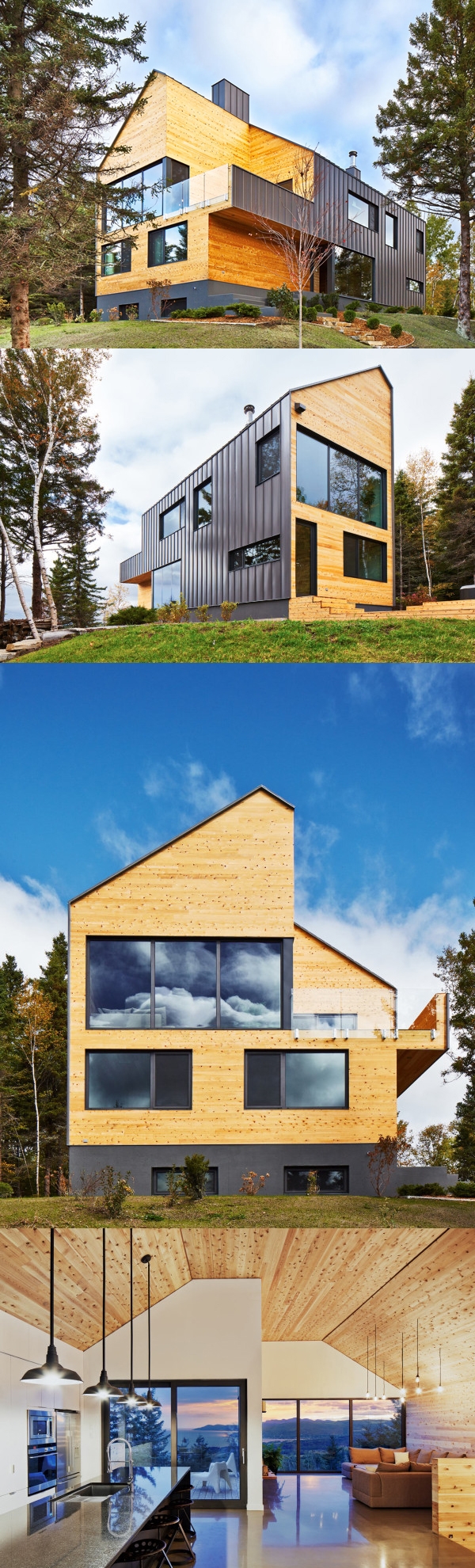 加拿大魁北克马尔贝八木质公寓建筑-周围环太平洋环绕的森林融入了崎岖的景观图片