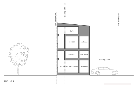 “相框”窗公寓建筑-建筑位于日本浅草区,里面住着一对老夫妇,明亮的白色外观窗口,让自然直照两个公寓,第一个公寓主要是居住空间,在同一楼层有一间浴室和一间卧室,有两个独立的楼梯,之间夹层有阁楼和一个存储区域---酷图编号1090996