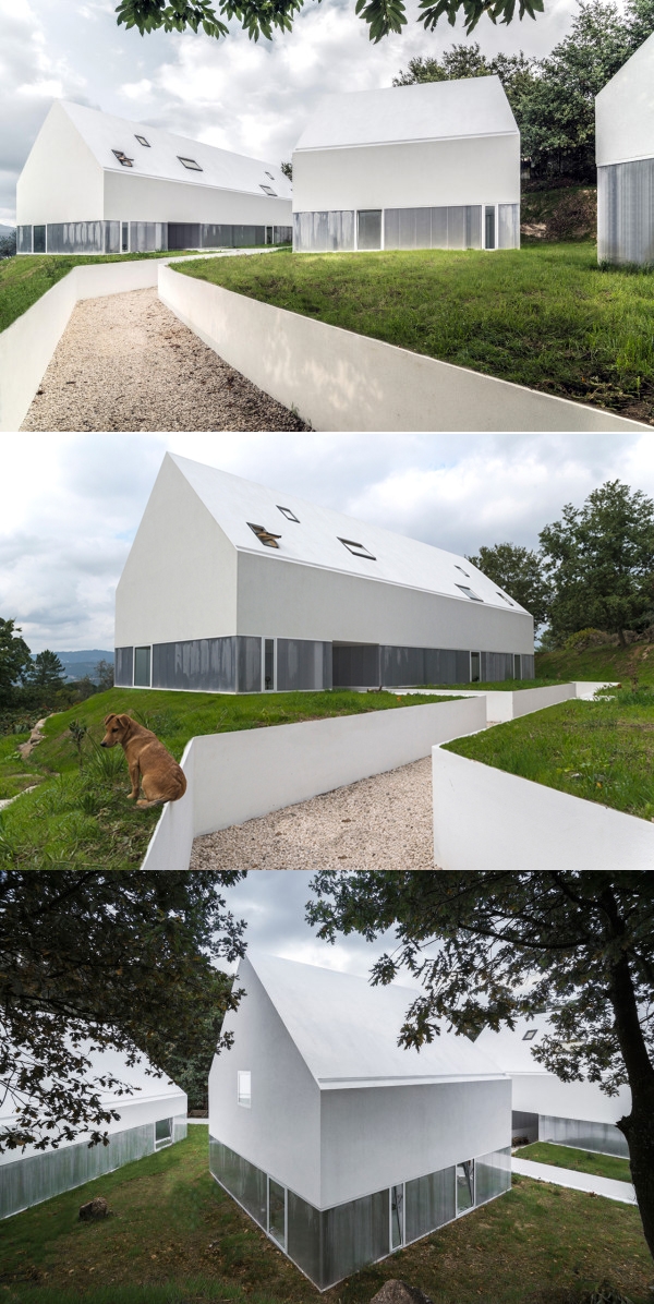 白狼酒店-位于葡萄牙彭拿费尔,房屋采用简单的几何形式,全白色的建筑物避免被侵略的形式和看起来有点通风透光,几乎就像他们漂浮在地面之上,可以更好地为客人提供另类的自然环境生活方式,在那里可以体验享受幸福和安宁。图片