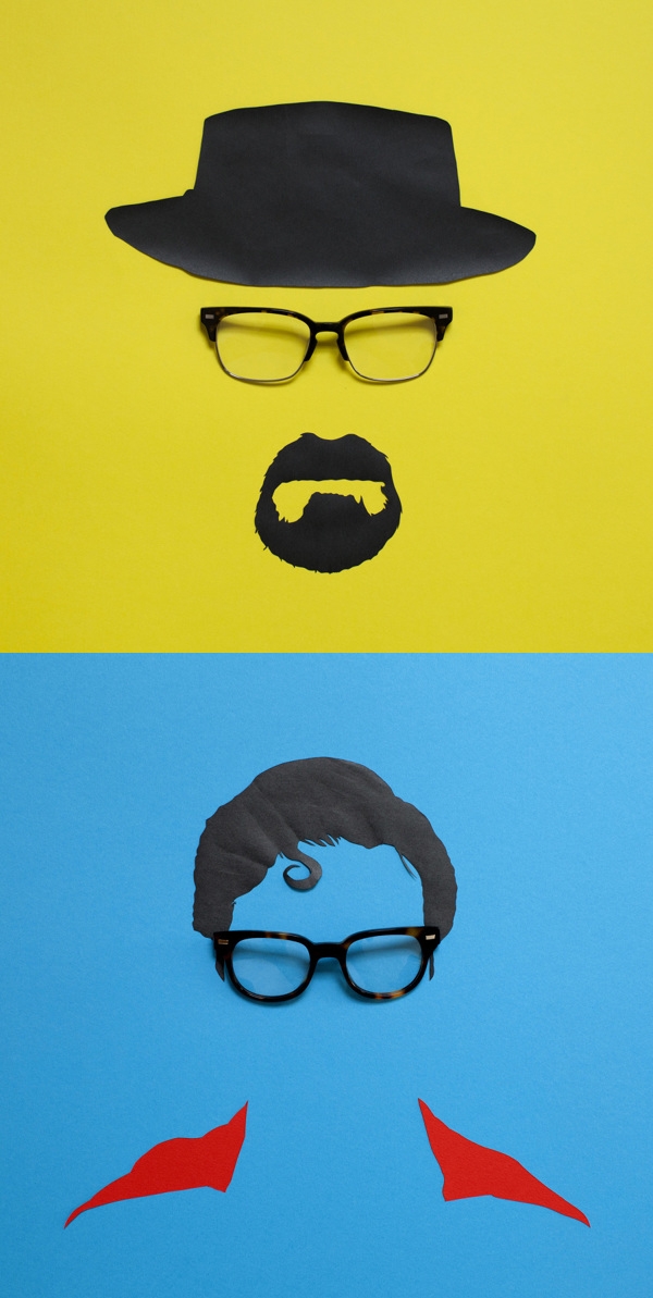Warby Parker-眼镜虚实插画图片