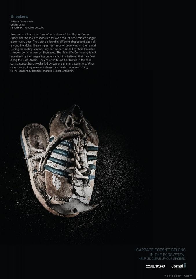 垃圾不属于生态系统-请帮助我们清理我们的海岸-海洋环境保护公益平面广告---酷图编号2