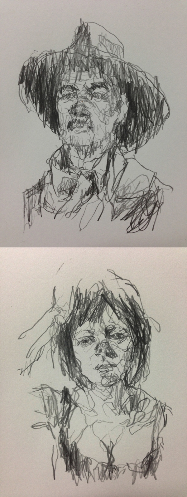 铅笔狂草人像插画图片