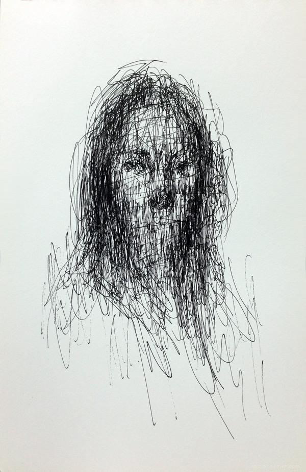 铅笔狂草人像插画---酷图编号14