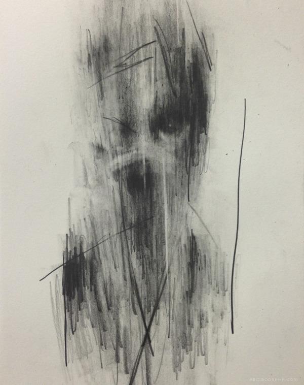 铅笔狂草人像插画---酷图编号4