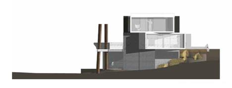 澳大利亚交叉箱度假房屋建筑设计-坐落在一个陡峭上,可以俯瞰澳大利亚维多利亚州的海洋,设计师采用堆叠的凝土和木材箱架为材料,创造了一个雕塑形式的建筑,三面有阳台,全景室内观赏区,居民可以在一天的不同区域享受阳光。---酷图编号1