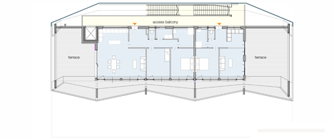 锯齿状阳台立面雕塑公寓建筑-位于奥地利,四层高的公寓有15户小公寓和一套复式公寓---酷图编号13