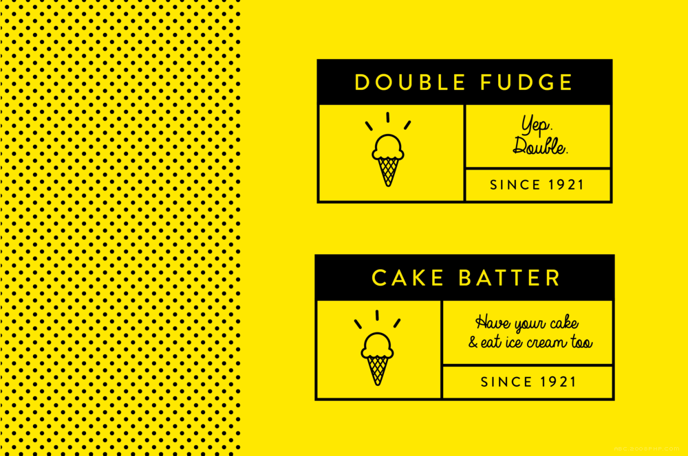 Demitasse Creamery乳品厂牛奶饮品包装设计-非常可喜的黄黑白调色板---酷图编号6