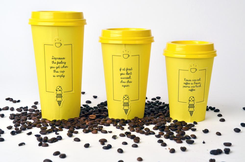 Demitasse Creamery乳品厂牛奶饮品包装设计-非常可喜的黄黑白调色板---酷图编号2