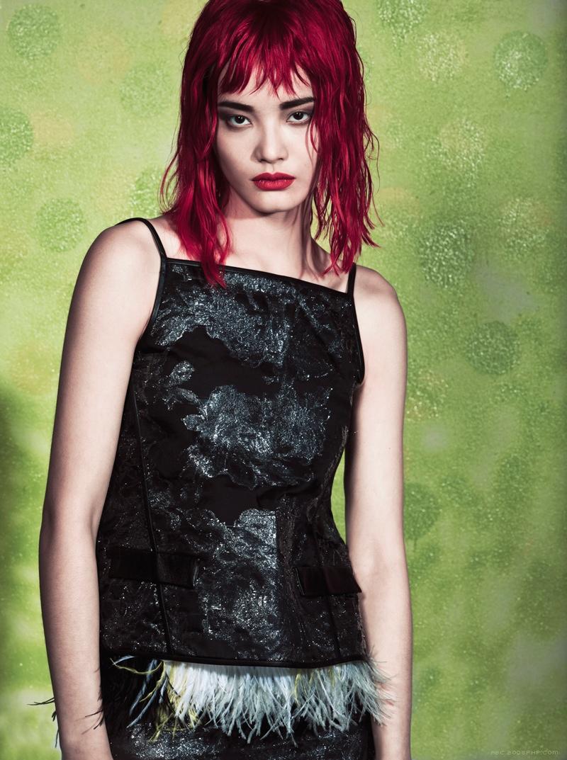 Elle越南美女-红蓝色灰结合的发型,大展夏季潮流趋势---酷图编号3