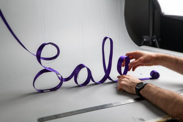 Ribbon sale紫色绸缎字设计---酷图编号9