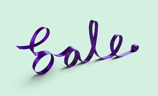 Ribbon sale紫色绸缎字设计---酷图编号1
