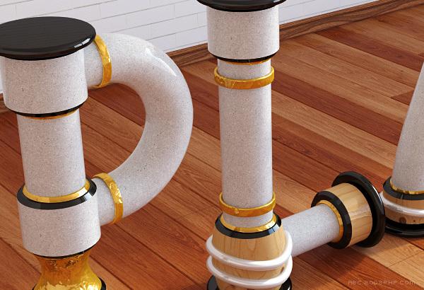 PLAY-3D水管柱形字母设计---酷图编号3