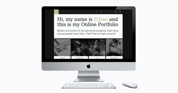 Self Promotion-个人设计师品牌设计-个清晰的视觉体验,黑白色的标志是使用设计师名字的首字母作为主要的视觉元素---酷图编号10