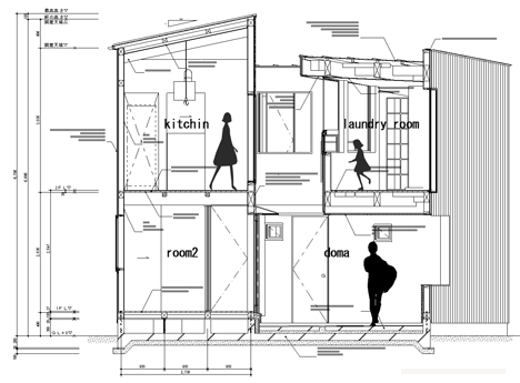 三角形庭院的房屋设计-灵感来自日本传统农舍,家庭的客厅和餐厅都设在一楼---酷图编号1103319