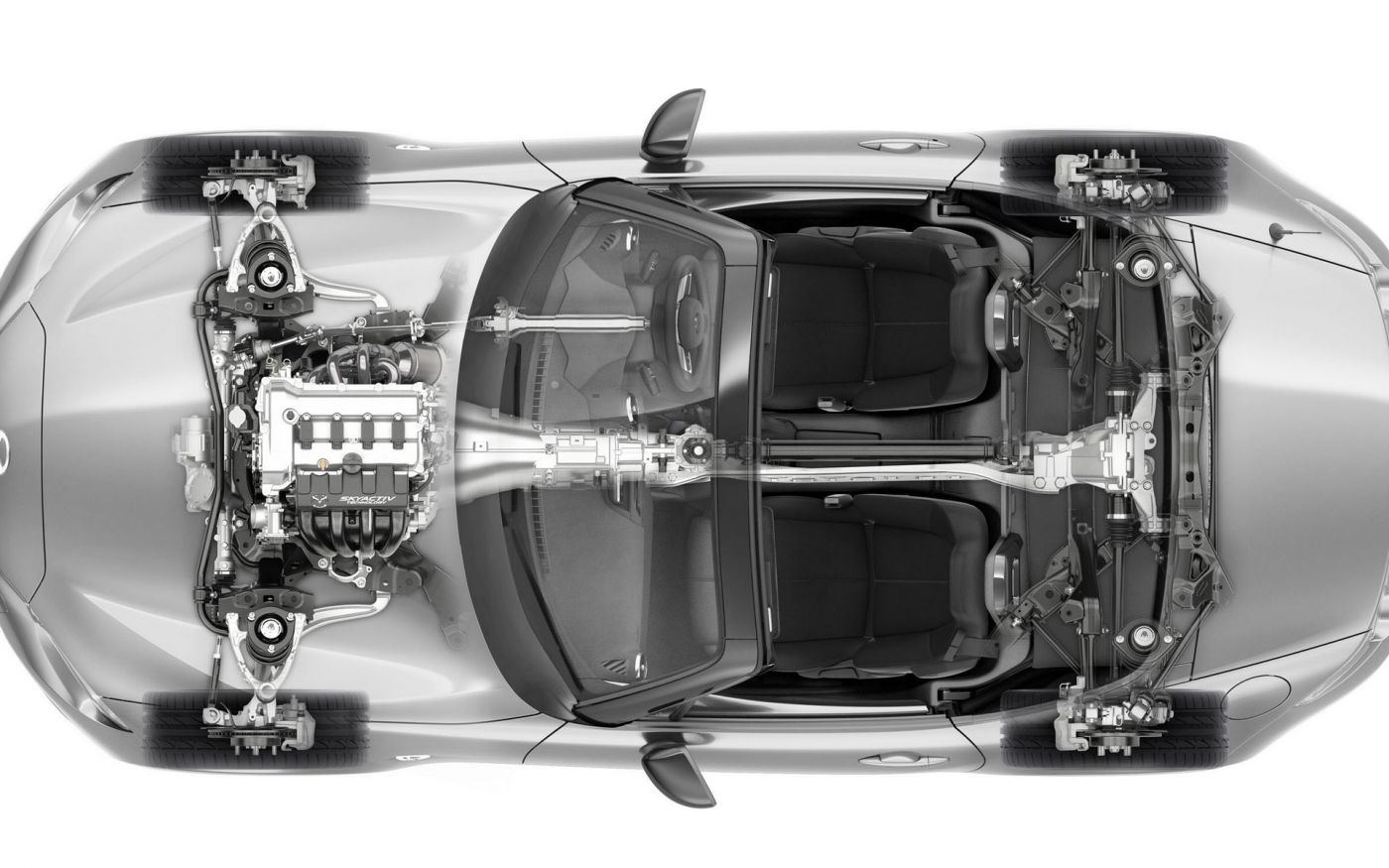 俯拍新一代马自达MX-5跑车壁纸下载图片