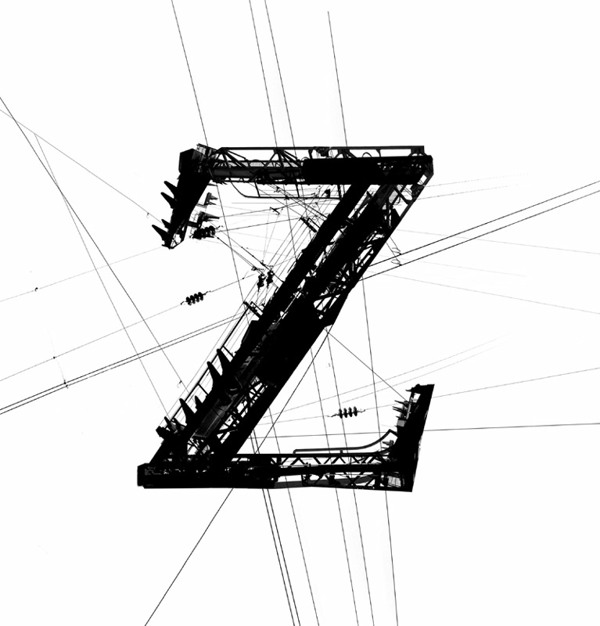 Garamond Powerline交叉电力线字母排版设计---酷图编号23