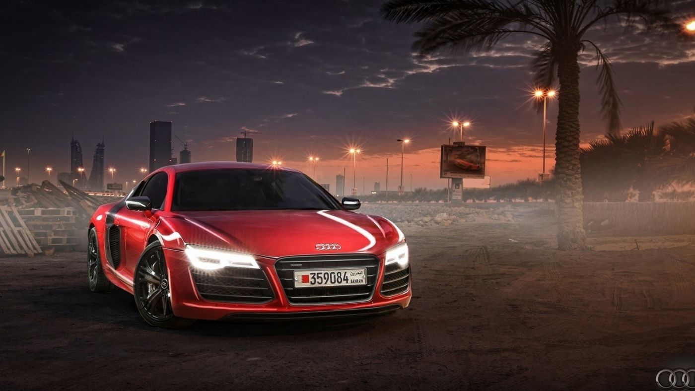 高清晰红色奥迪R8超跑壁纸桌面下载图片