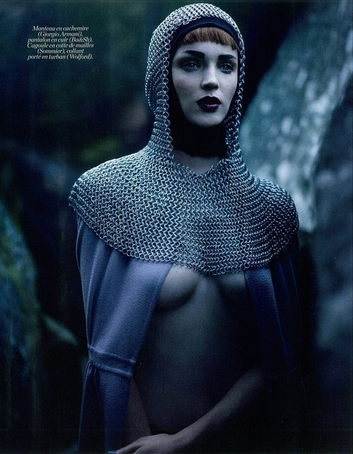 中世纪的少女-柔和豪华的纹理图案-灵感来自于大自然和骑士-Marie Claire玛丽克莱尔2014年10月2日---酷图编号2