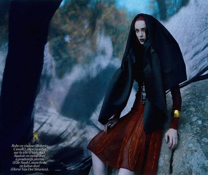 中世纪的少女-柔和豪华的纹理图案-灵感来自于大自然和骑士-Marie Claire玛丽克莱尔2014年10月2日---酷图编号1