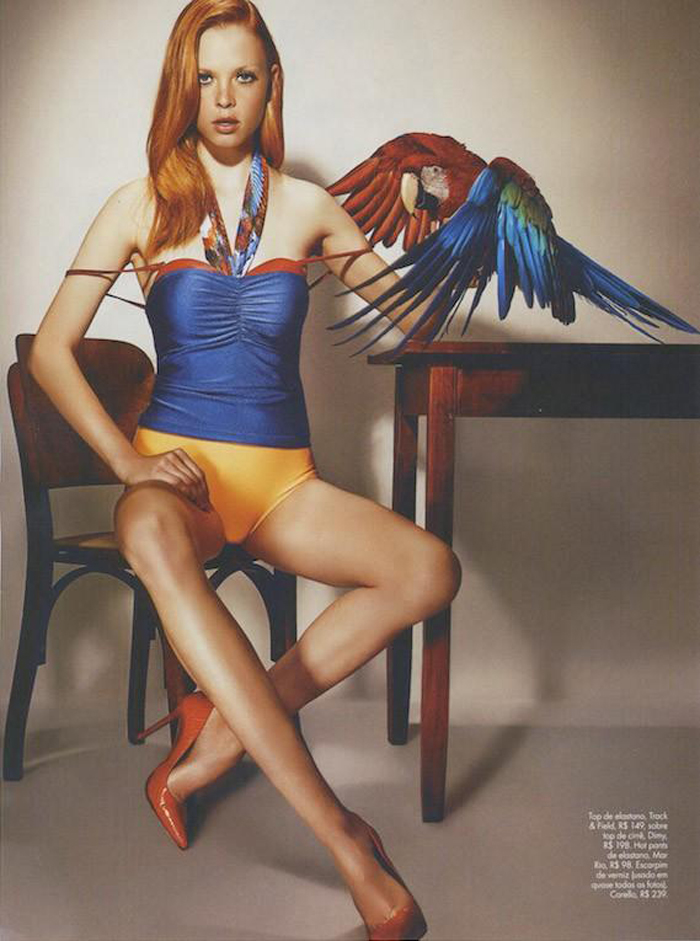 丹尼・威特-ELLE世界时装之苑巴西2014年9月-绚丽的大自然的鹦鹉色彩时装秀---酷图编号2