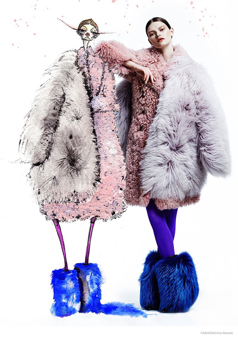 Kelly Mittendorf-手绘多彩漫画秋冬皮草时装---酷图编号2