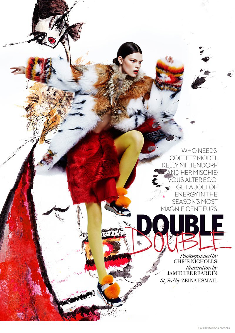 Kelly Mittendorf-手绘多彩漫画秋冬皮草时装---酷图编号1