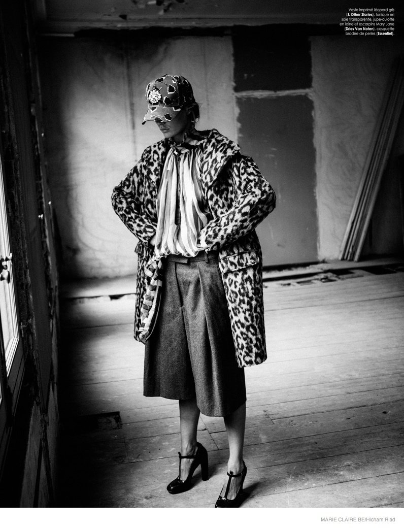 玛丽克莱尔由比利时-荷兰模特金发美女Marlijn Hoek演绎色彩鲜艳的版画外衣女装秀---酷图编号8