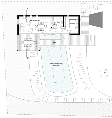 黑房子-位于奥地利的泥泞色调木房子,四个金属支柱,小型单层楼,仅有50平方米的面积,旁边有一个人工湖池塘,大窗户后可欣赏到湖光山色---酷图编号1112267