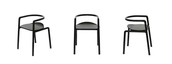 FUNAMBULE弯曲灰光油椅子设计-靠背和扶手被两个前脚接合到整个整体,既坚固又非常轻---酷图编号1113501