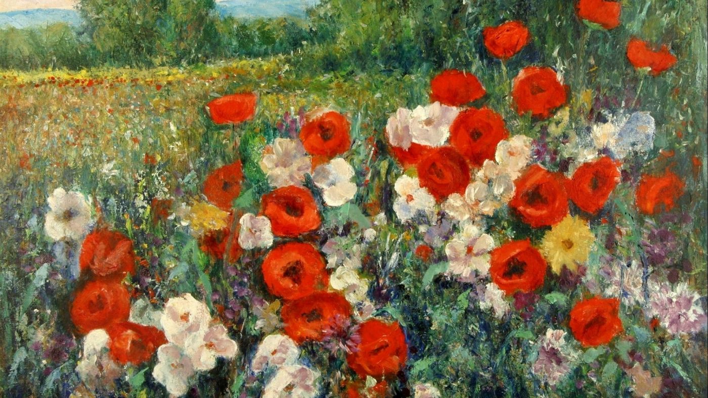 高清晰水彩花草画图片