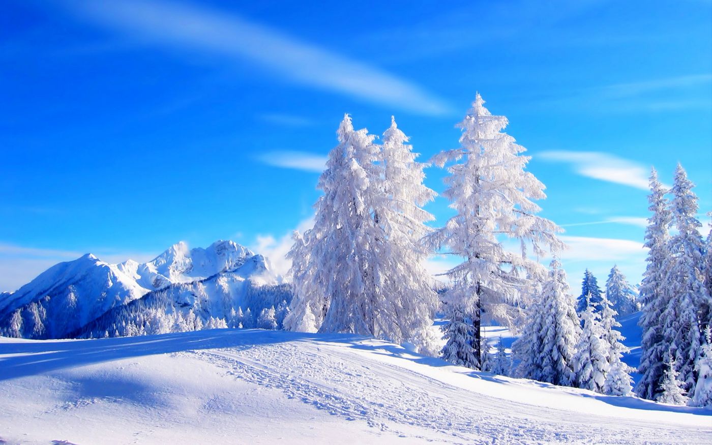 高清晰15最美蓝白冬季雪景自然桌面壁纸下载 手机移动版