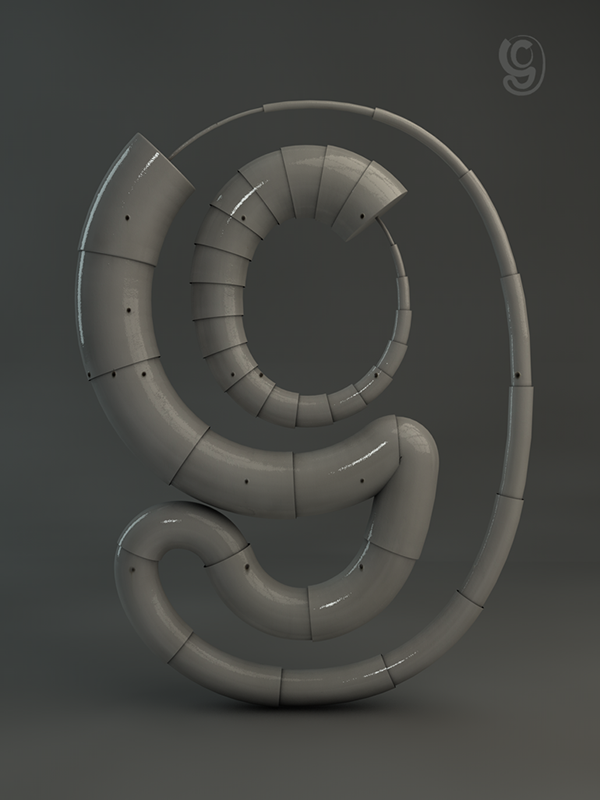 Grow typography-亮晶晶的水管字体设计---酷图编号38