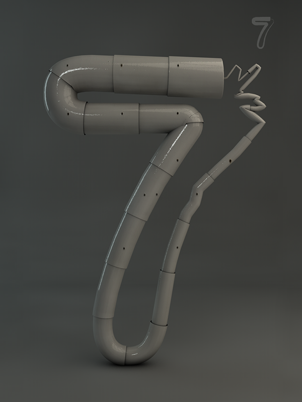 Grow typography-亮晶晶的水管字体设计---酷图编号36