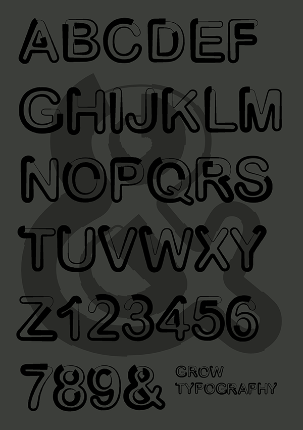 Grow typography-亮晶晶的水管字体设计---酷图编号28