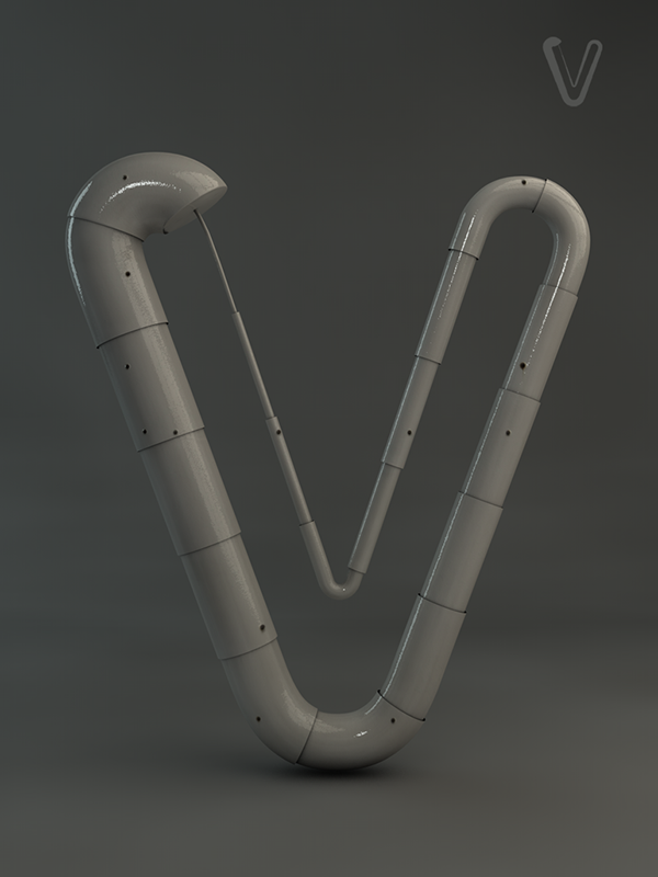 Grow typography-亮晶晶的水管字体设计---酷图编号19