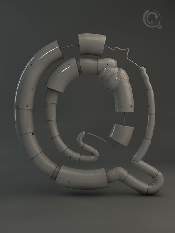 Grow typography-亮晶晶的水管字体设计---酷图编号18