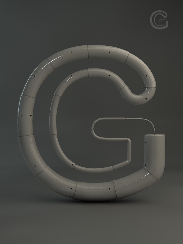 Grow typography-亮晶晶的水管字体设计---酷图编号11