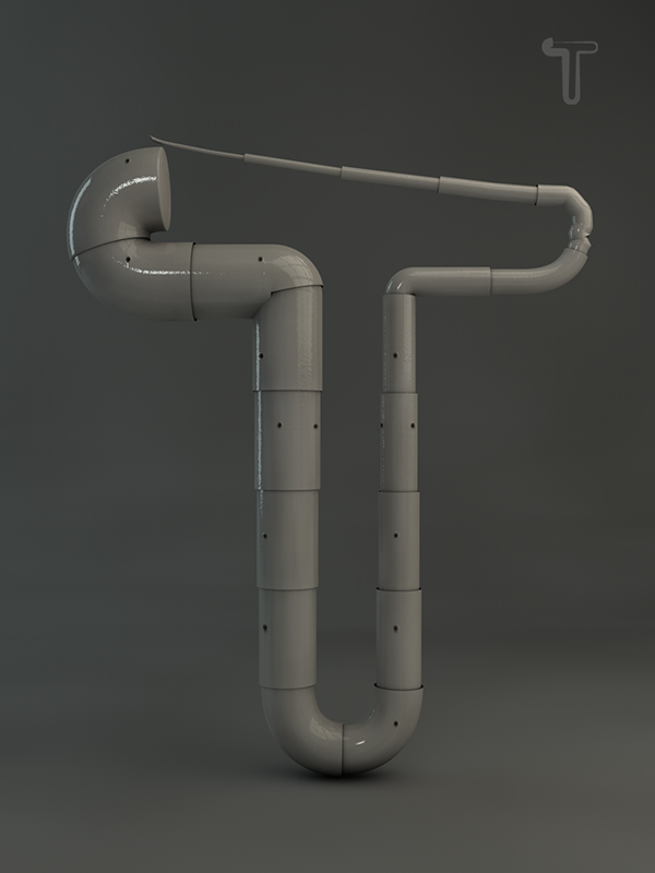 Grow typography-亮晶晶的水管字体设计---酷图编号9