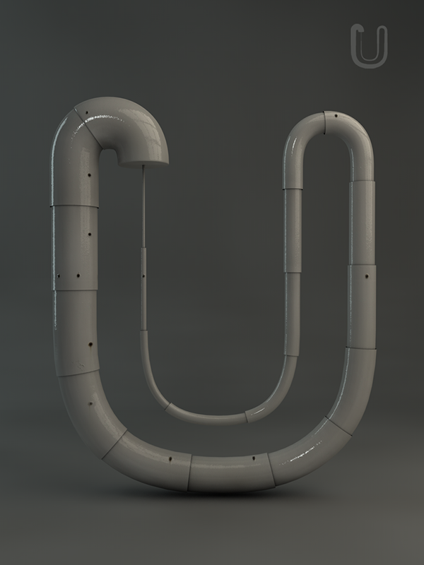 Grow typography-亮晶晶的水管字体设计---酷图编号8