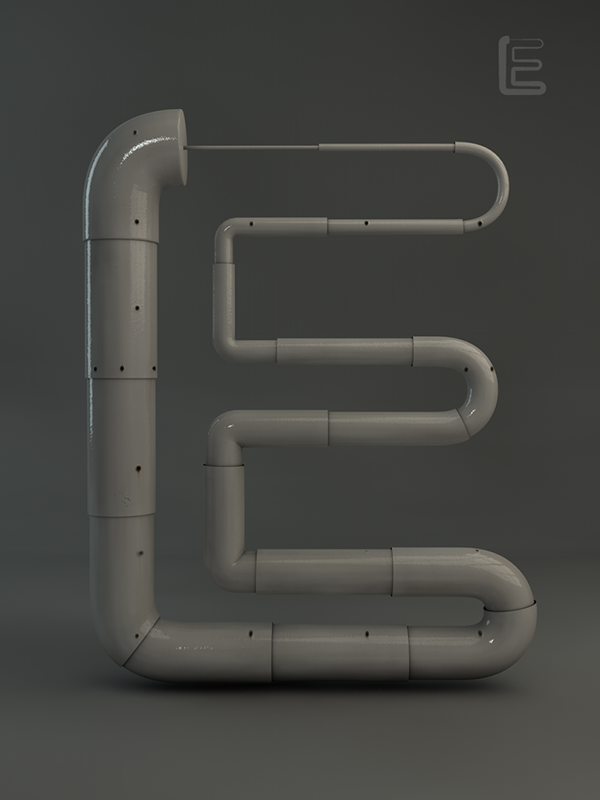 Grow typography-亮晶晶的水管字体设计---酷图编号6