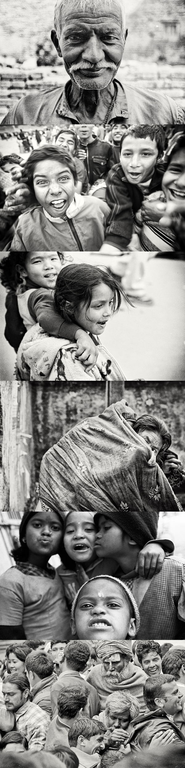 尼泊尔纪实黑白肖像图片