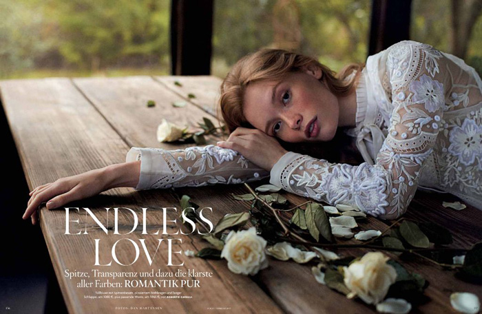 无尽的爱-VOGUE时尚德国2015年2月-透明棉花薄纱和纯白色可爱的刺绣时装秀---酷图编号4