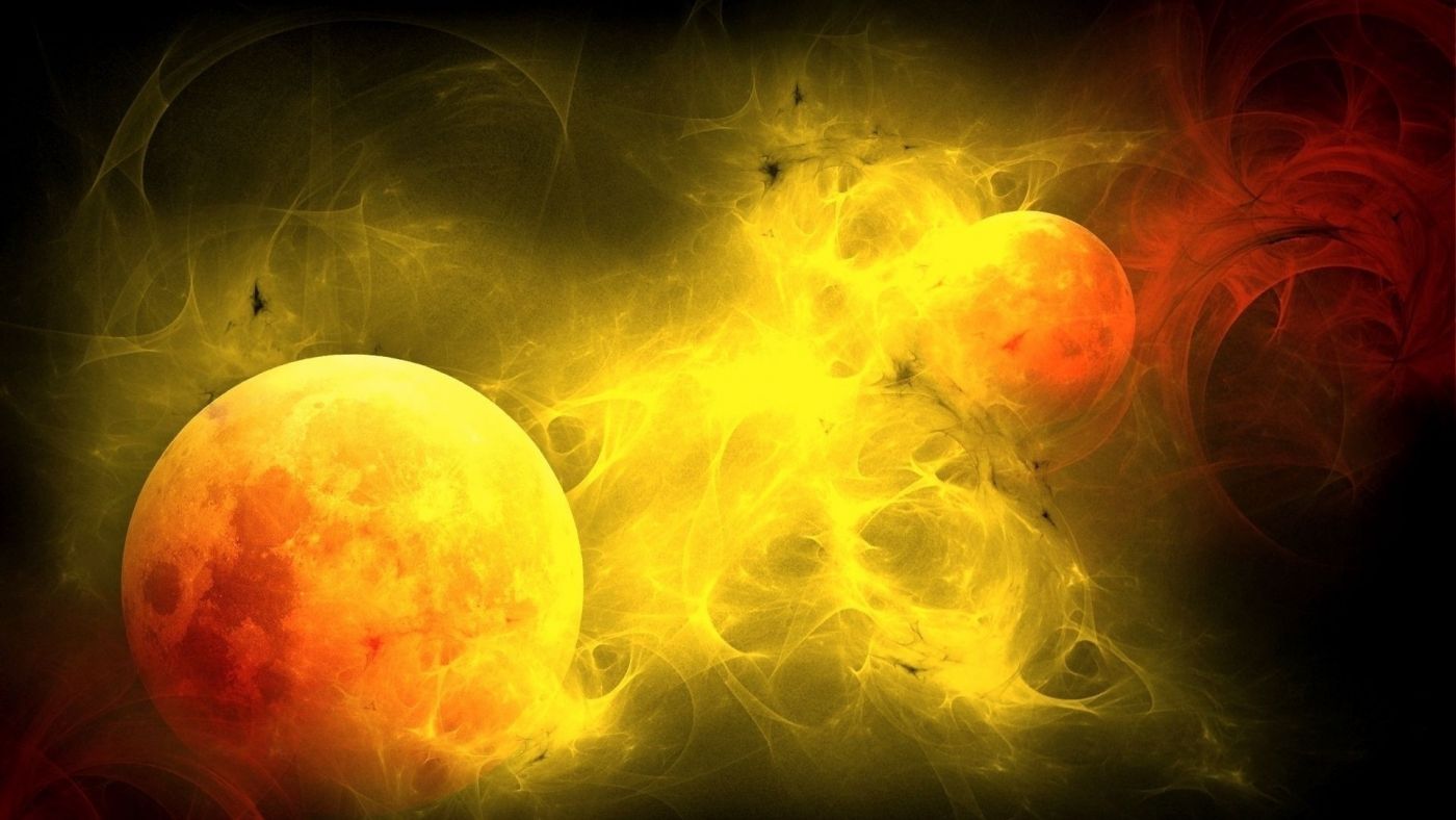 高清晰橙黄抽象球图片